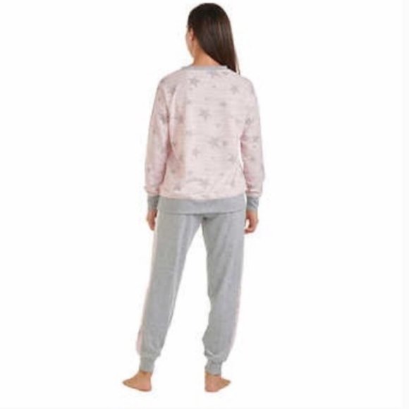 Splendid 2 Piece Pink & Gray Stars Pajama Set - Picture 4 of 7